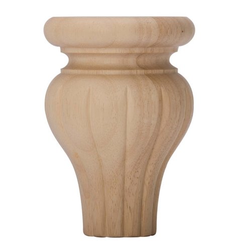 Grand River BF44DH, Reeded Tulip Bun Foot 43/4" HHardwood