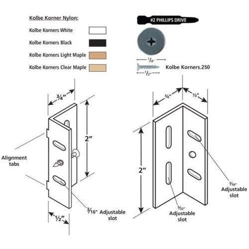 Kolbe adjustable door deals hinges