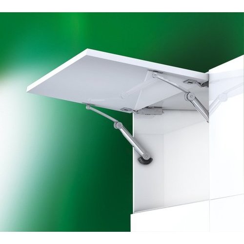 Grass F151145221513, T-105 Single Door Flap Stay, Door Widths up to 47-1/4” Wide, 9-27/32, 19-11/16” High, Variable 45 to 105 Degrees Opening Angle, Top Hinges Required, Nickel Plated