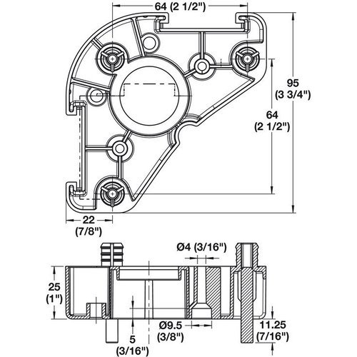 Hafele 637.76.343, AXILO Press-fit Corner Mounting Plate for Corner ...