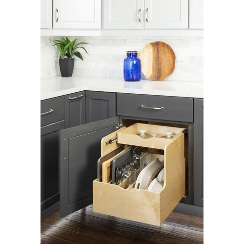 Rev-A-Shelf 24 Divided Storage Bin for Kitchen or Bathroom