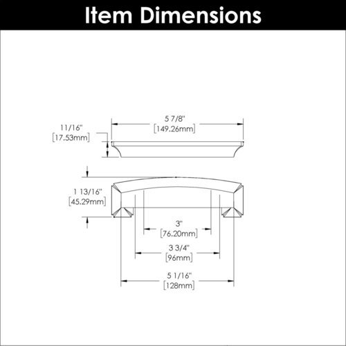 Hickory Hardware P3234-OBH, Variable 3 Inch, 3-3/4 Inch and 5-1/16 Inch  Center to Center Bridges Cabinet Cup Pull, Oil-Rubbed Bronze Highlighted