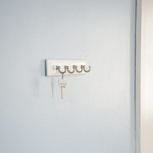 Hickory Hardware S058028WSN, Key Hook Rails 8 Inch Long Key Rack