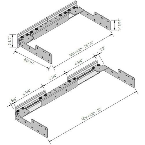 InnovaShelf FVB1521, 131/2, 20 Inch Bracket, Steel System for