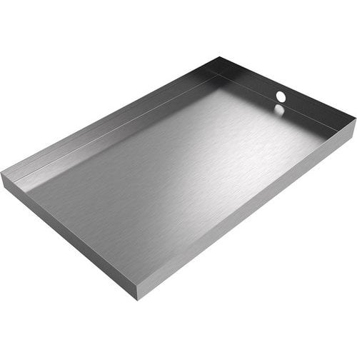 Killarney Metals 144938, 24 Inch Length x 15 Inch Width Ice Maker Drain Pan, Stainless Steel