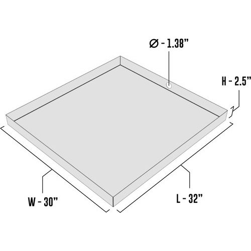 Killarney Metals 12-5/8 inch Length x 15-1/2 inch Width Water Dispenser Tray, Galvanized Steel KM-04863