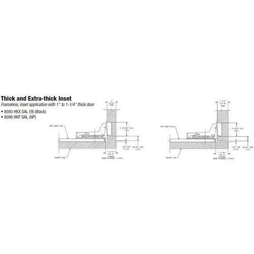 Knape And Vogt 8086 HKX SAL EB, KV Self-Closing 40mm Bore Thick Inset ...