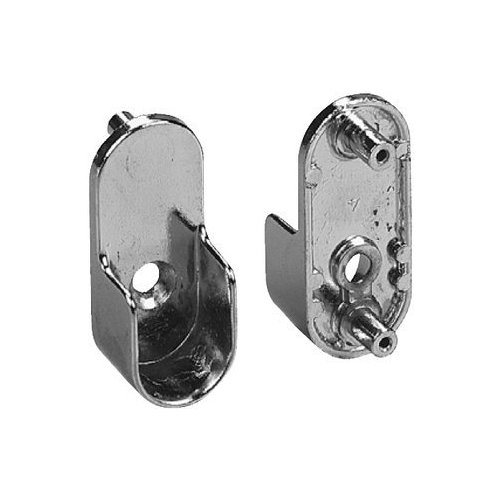 Custom Cut Oval Closet Rod - Up To 36 Inches, Satin Nickel Finish, With Rear Pin Wall Brackets
