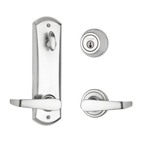 Interconnect Satin Stainless Passage Door Lock Handle set combo