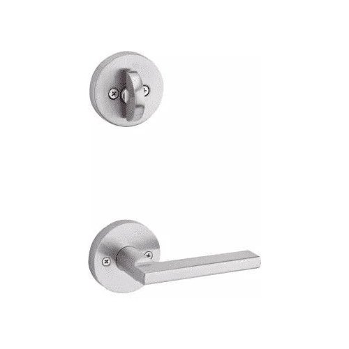 Kwikset Halifax Door Lever with Round Rose Interior Single Cylinder Handleset Trim with New