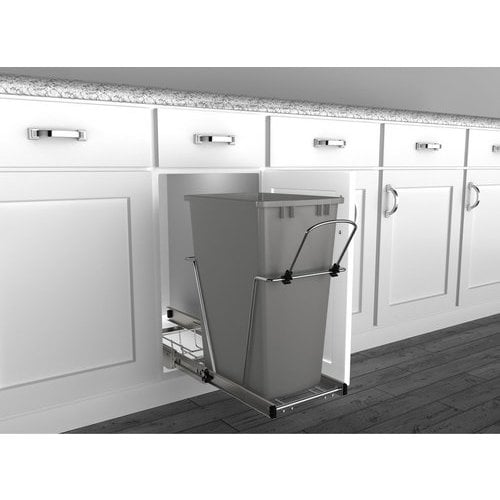 Rev-A-Shelf Single Trash Pullout 30 Quart-White RV-9PB