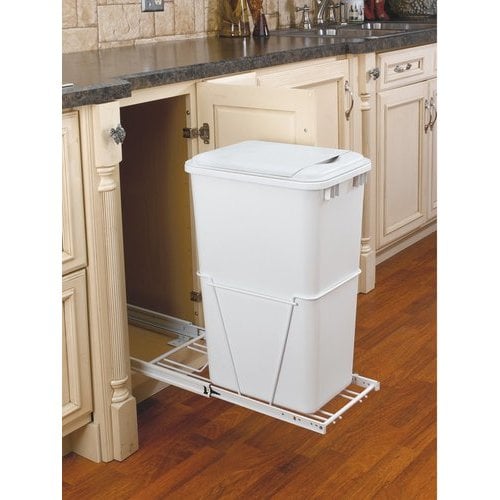 Rev-A-Shelf Single Trash Pullout 30 Quart-White RV-9PB