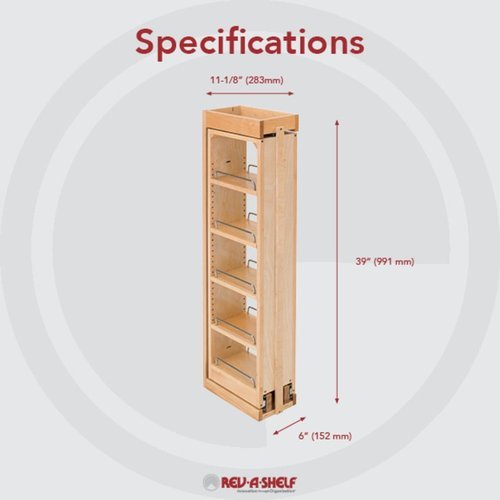 Tall Cabinet Filler Organizers - Each Unit Features Adjustable Shelves with  Chrome Rails - by Rev-A-Shelf