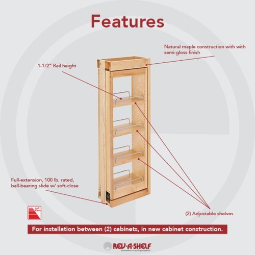 Rev-A-Shelf - 432-WF36-6C - 6 W x 36 H Pull-Out Between Cabinet Wall Filler