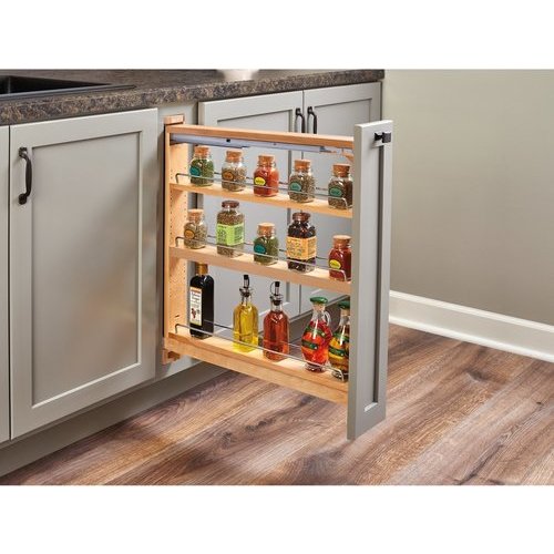 Rev-A-Shelf Paper Towel Pull Out Organizer with Soft Close, Face Frame Min.  Cabinet Opening: 6-5/8 Inch Wide, Natural Maple 448PTH-BCSC-6C