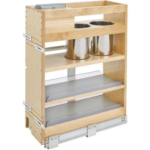 Rev-A-Shelf 9-1/2 Inch Width Pull-Out Organizer with Soft-Close for Full  Access 30 High and 12 Wall Cabinets, Natural, Min. Cabinet Opening: 12 W  x 10-7/8 D x 30 H 448-BBSCWC-9C