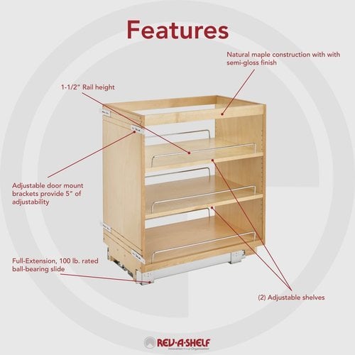 Slide-A-Shelf Made-To-Fit 8 Inch High Box Unit Full Extension Rails with  Soft Closing Feature