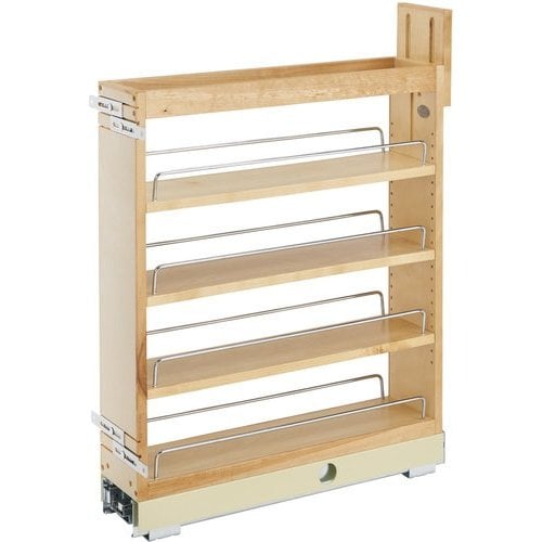 HOMEIBRO 4.5 in. W x 21 in. D Wood Pull out Organizer Rack for