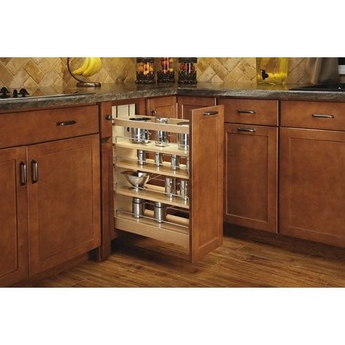 Rev-A-Shelf 13-3/8 Inch Width Base Cabinet Pullout with Adjustable Shelves  for 18 Inch Cabinet, Natural, Min. Cabinet Opening: 14-1/4 W x 22-1/2 D x  21-3/4 H Inch 4WDB4-PIL-18SC-1