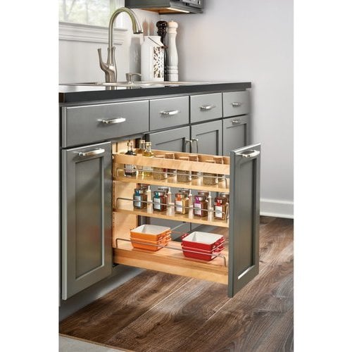 Rev-A-Shelf 11 Inch Width Wood Kitchen Base Cabinet Pull-Out