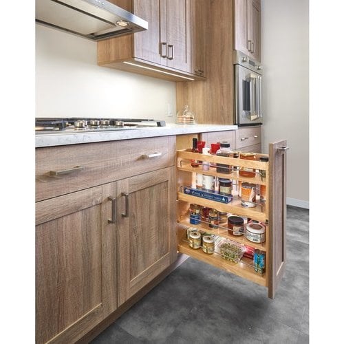 Rev-A-Shelf 27.56-in W x 6.5-in H 1-Tier Cabinet-mount Wood Soft Close Under -sink Organizer in the Cabinet Organizers department at