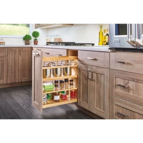 Rev A Shelf Wooden Wall Cabinet Pull Out Organizer for Kitchen with Soft Close