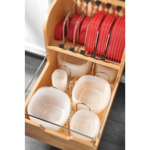 Rev-A-Shelf 14-1/2 Inch Width Base Cabinet Pullout Food Storage Container  Organizer with