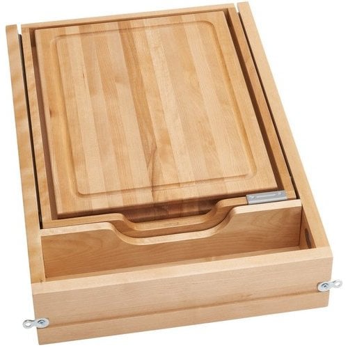 Rev-A-Shelf 4Kcb-21 4Kcb Series Pull Out Knife Holder and Cutting Board for 21 inch Cabinet, Size: 8, Beige