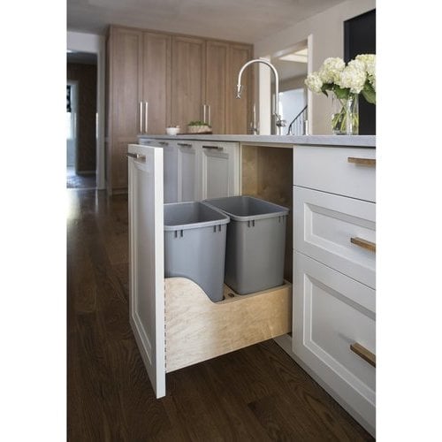 Rev-A-Shelf Double Pull Out Kitchen Cabinet 35 Qt Trash Can, 5349
