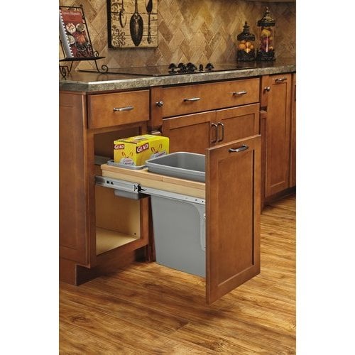 Rev-A-Shelf Single Pull Out Kitchen Cabinet 35 Qt Trash Can, 5349