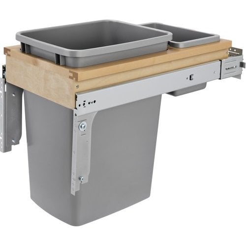 35-Quart Single Pull-Out Waste Container System With One Can & Door  Mountable Kit