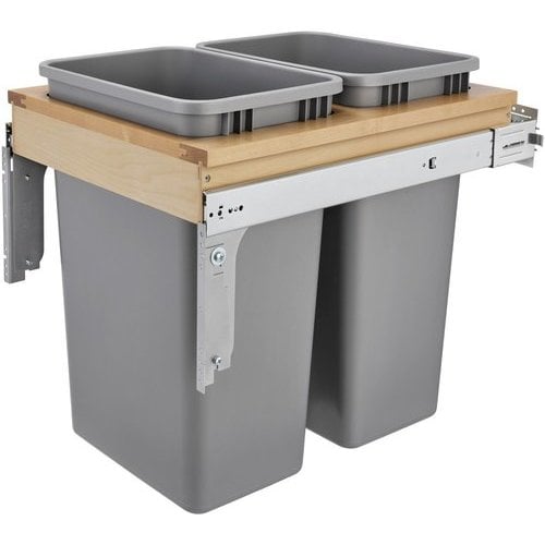 Rev-A-Shelf Double 50-Quart Pull-Out Waste Container Trash Cans outlet with Soft-Close,