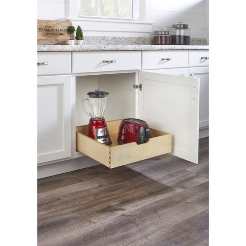 Rev-A-Shelf Clearance Sale, 22 Inch Depth Base Cabinet Pull Out Drawer Box  with 3/4 Extension Soft-Close, Face Fame Min. Cabint Opening: 21 Inch Wide,  Natural Maple 4WDB-2122SC-1