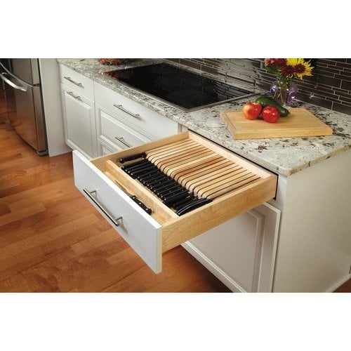 Century Components 12-1/4 Inch Width American Made Trimmable Knife Block  Insert with 11 Slots, Maple KB12PF