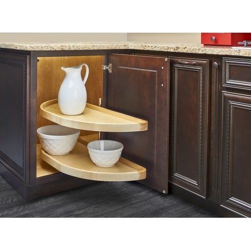 Rev-A-Shelf 32 Inch Diameter Half Moon Pivot and Slide 2 Shelf