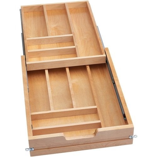 Rev-A-Shelf 16.5 Inch Soft Close Frameless Tiered Cutlery Drawer