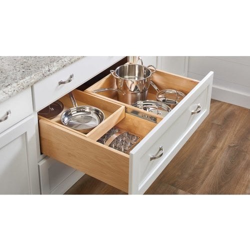 Rev-A-Shelf 4WTCD-36HSC-1 33 in 2-Tiered Cutlery Drawer Soft Close, 33,  Natural