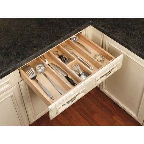 Rev-A-Shelf Walnut Trim To Fit Shallow Cutlery Drawer Insert