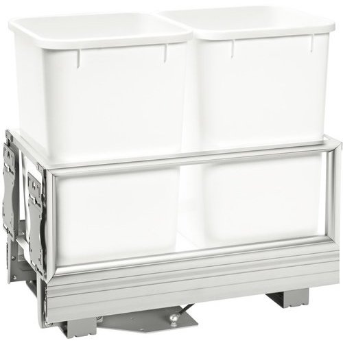 Rev-A-Shelf Double 27 Quart Pullout Waste Container, White