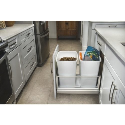 Hardware Resources Single 35-Quart Trash Bin Cabinet Pullout System - 1  Black Waste, Recycling Bins - Easy-Installation Black Ball-Bearing Garbage