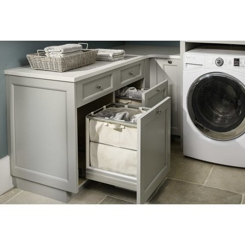 Rev-A-Shelf 5190-15RM-111, 5190 Pullout Canvas Hamper with White Tray ...