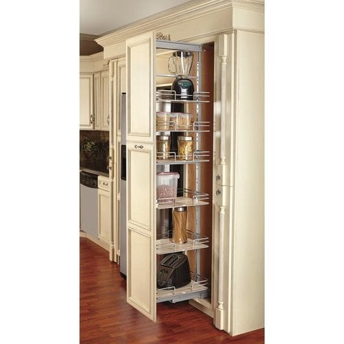 Holdn' Storage Heavy Duty Pantry Pull Out Cabinet Organizer Basket ?5 Year Limited Warranty- Basket Size 14 inchw x 21 inchd x 5 inchh, Size: 14Wx21Dx5H, Silver
