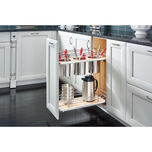 Rev-A-Shelf 5322UT-BCSC-6-MP, 7-1/4 2-Tier Wire Utensil Kitchen Base ...