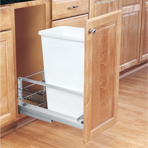 Rev-A-Shelf Single Pull Out Kitchen Cabinet 35 Qt Trash Can, 5349