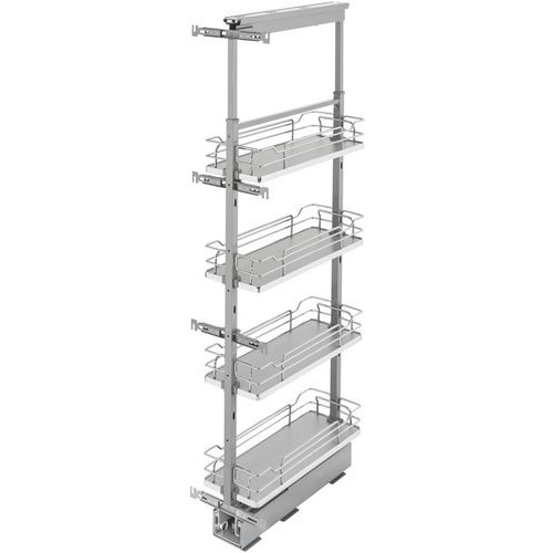 Holdn' Storage Heavy Duty Pantry Pull Out Cabinet Organizer Basket ?5 Year Limited Warranty- Basket Size 14 inchw x 21 inchd x 5 inchh, Size: 14Wx21Dx5H, Silver