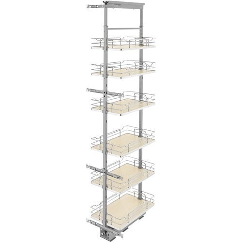 6-Shelf Chrome Maple Tall Pantry Pull-Out 9 Width