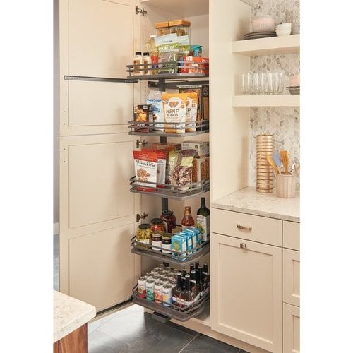 Pull Down Spice Rack White, 13-1/2 x 10-1/2 x 8-1/2 H | The Container Store