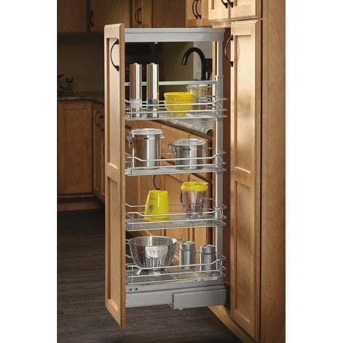 7-3/4 Inch Pull-Out Base Organizer, Chrome & Black