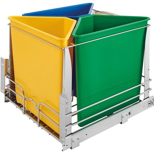 Rev-A-Shelf 5BBSC-WMDM24-C, (3) 75 Quart Trash Pull-Out Waste