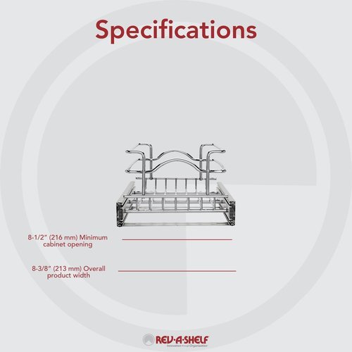 Rev-A-Shelf 5WB1-0918CR-1 9x18 Wire Basket Pull Out Kitchen Cabinet Organizer